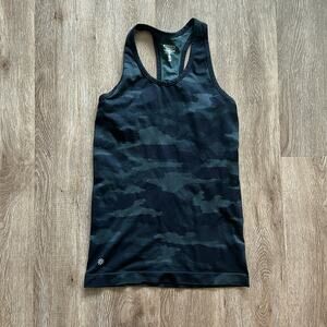 Athleta Speedlight Seamless Camo Tank Top Black Size XS